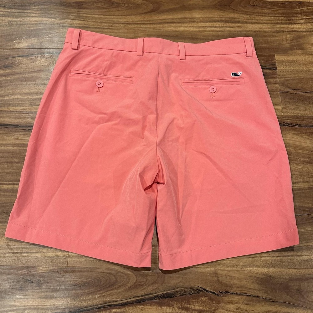 Vineyard Vines Shorts Mens 32 Pink Breaker Chino 9 Inseam Lined Stretch Casual